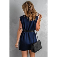 Dark Blue Knit Vest Pullover Sweater - L thumbnail