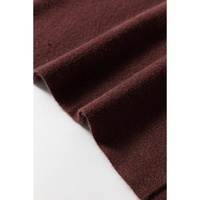 Coffee Slim Fit Mock Neck Side Slit Sweater Dress - XL thumbnail