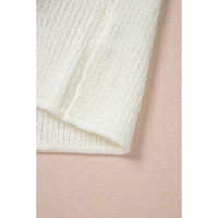 Beige Lace-up Front V Neck Sweater Vest - L thumbnail