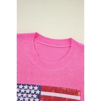 Bonbon Sparkling American Flag Knitted Vest - L thumbnail