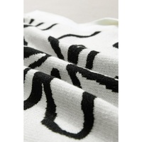 White Button Sides Sleeveless Floral Knitted Top - M thumbnail