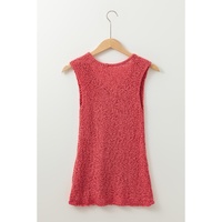 Flamingo Textured Knit U Neck Slim Fit Sweater Vest - S thumbnail