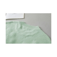 Moonlight Jade Multi Crochet Flower Knit Short Sleeve Sweater Top - XL thumbnail