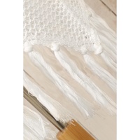 White Crisscross Knot Back Hollow Out Tasseled Beach Dress - S thumbnail