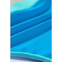 Blue Contrast Trim Crisscross Back High Waisted Bikini - L thumbnail