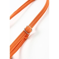 Orange Adjustable Straps Ribbed Knit One Piece Swimsuit - L thumbnail