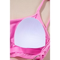Rose O-ring Joint Leafy Print High Waist Monokini - L thumbnail