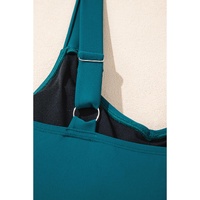 Sea Green Adjustable Straps Cutout Ruched Knot Slit One Piece Swim Dress - XL thumbnail