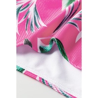 Rose Tropical Print Textured Bikini Bottoms - 2XL thumbnail