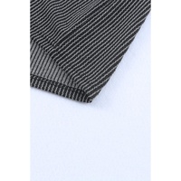 Gray Striped Ribbed Knit T-shirt Shift Dress - XL thumbnail