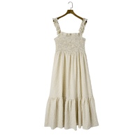 Khaki Plaid Ruffled Sleeve Smocked Maxi Dress - XL thumbnail