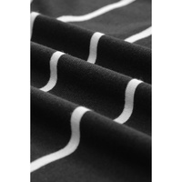 Black Striped Casual Slit Long Dress - L thumbnail