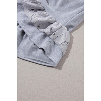 Light Grey Lace Floral Patchwork Ruffled T-shirt Dress - M thumbnail