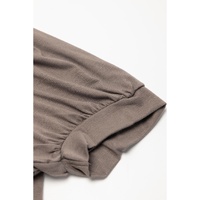 Desert Palm Notched Neck Pleated Puff Sleeve Shift T-shirt Dress - S thumbnail