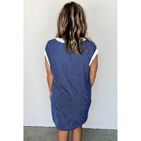 Sail Blue Rib Textured Cap Sleeve T-Shirt Dress - XL thumbnail