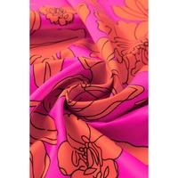 Pink Voluminous Ruffled Sleeve Floral Dress - L thumbnail