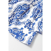 Ashleigh Blue Vintage Floral Print Wide Ruffled Sleeve Dress - L thumbnail