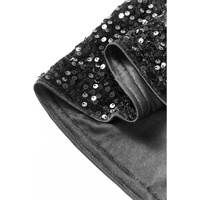 Black Sequin Long Sleeve Knot Cutout Back Mini Dress - S thumbnail