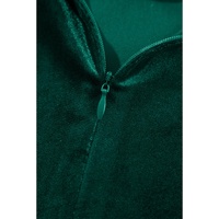 Evergreen Velvet High Neck Tiered Ruffle Mini Dress - L thumbnail