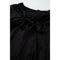 Black Glittering Mesh Sleeve Mock Neck Mini Dress - S thumbnail