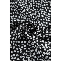 Black Floral Printed Long Sleeve Square Neck Midi Dress - L thumbnail