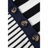 Black Stripe Half Placket Polo T Shirt Dress - L thumbnail
