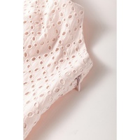 Delicacy Embroidered Eyelets Ruffled Hem Sleeveless Mini Dress - L thumbnail