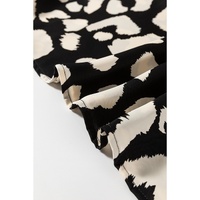 Black Leopard Print U Neck Sleeveless High Waist Dress - M thumbnail