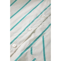 Mint Green St Patricks Striped Wide Short Sleeve Shift Mini Shirt Dress - L thumbnail
