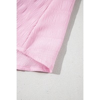 Bonbon Textured Bubble Sleeve High Waist Mini Dress - L thumbnail