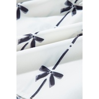 Black Bow Print Smocked Square Neck Ruffle Tiered Maxi Dress - XL thumbnail