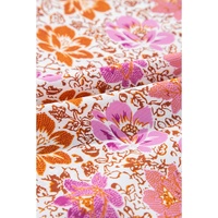 Pink Floral Square Neck Knotted Ruffle Midi Dress - L thumbnail