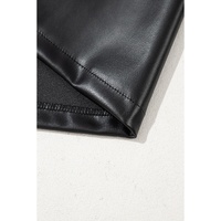 Black Faux Leather Loose T-shirt Dress - M thumbnail