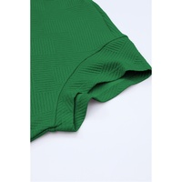 Dark Green Textured Loose Fit T Shirt and Drawstring Pants Set - S thumbnail