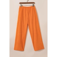 Orange Textured Tank Top and Wide Leg Pants Set - XL thumbnail