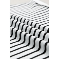 White Stripe Contrast Edge Tee and Shorts Set - L thumbnail