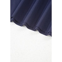 Navy Blue Raw Hem Loose Tee and Wide Leg Pants Set - M thumbnail