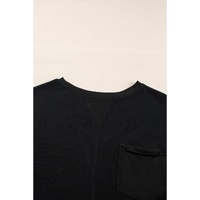 Black Waffle Knit Oversize Tee and Shorts Set - S thumbnail