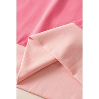 Peach Blossom Contrast Trim Cap Sleeve Tee Shorts Set - L thumbnail
