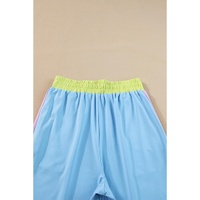 Sky Blue Color Block Detail Casual Two-piece Outfit - S thumbnail
