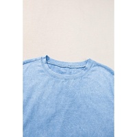 Dusk Blue Mineral Wash Tee and Drawstring Shorts Set - 2XL thumbnail