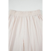 Apricot Buttoned V Neck Tank Top and Wide Leg Pants Casual Outfit - L thumbnail