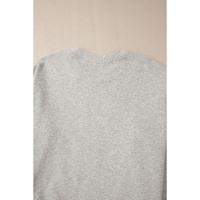 Light Grey Solid Pullover Sweatshirt and Shorts 2 Piece Set - S thumbnail