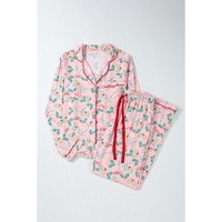 Multicolour Floral Christmas Pajamas Set - 2XL thumbnail