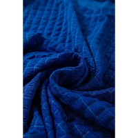 Sky Blue Textured Knit Cap Sleeve T Shirt and Wide Leg Pants Set - M thumbnail