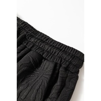 Black Textured Jacquard Quarter Zip Top and Crop Pants Set - XL thumbnail