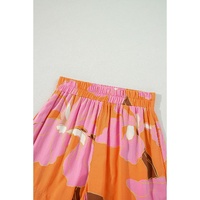 Russet Orange Floral Print Tunic Shirt and Shorts Set - XL thumbnail