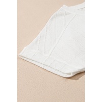 Jet Stream Textured Patched Pocket Short Sleeve Top Drawstring Shorts Set - M thumbnail