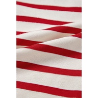 Red Stripe Lace-up Front Top and High Waist Shorts Set - M thumbnail