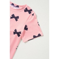 Pink Bow Printed Short 2pcs Lounge Set - S thumbnail